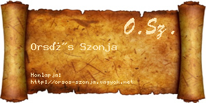 Orsós Szonja névjegykártya