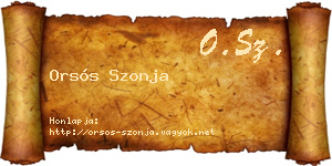 Orsós Szonja névjegykártya